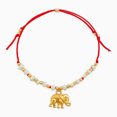 Pulsera Elefante Perlas De Agua Dulce Ajustable Con Significado