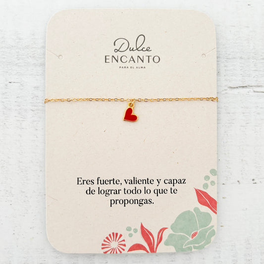 Pulsera Corazón Rojo Broche Con Significado