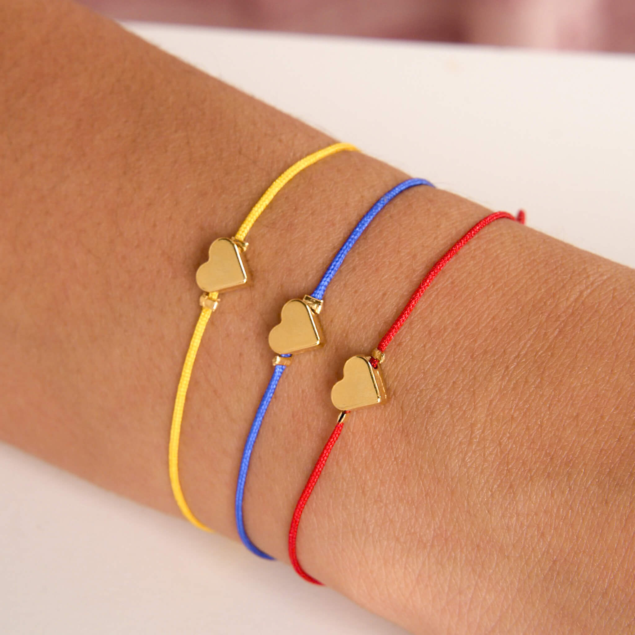 Set de 3 Pulseras Colombia Corazones