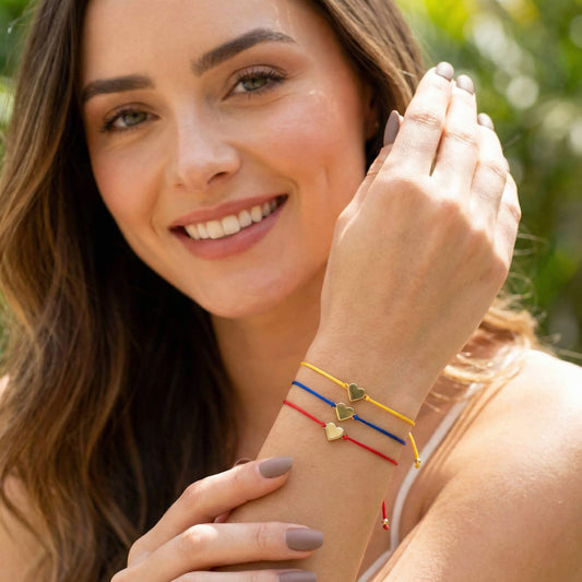Set de 3 Pulseras Colombia Corazones