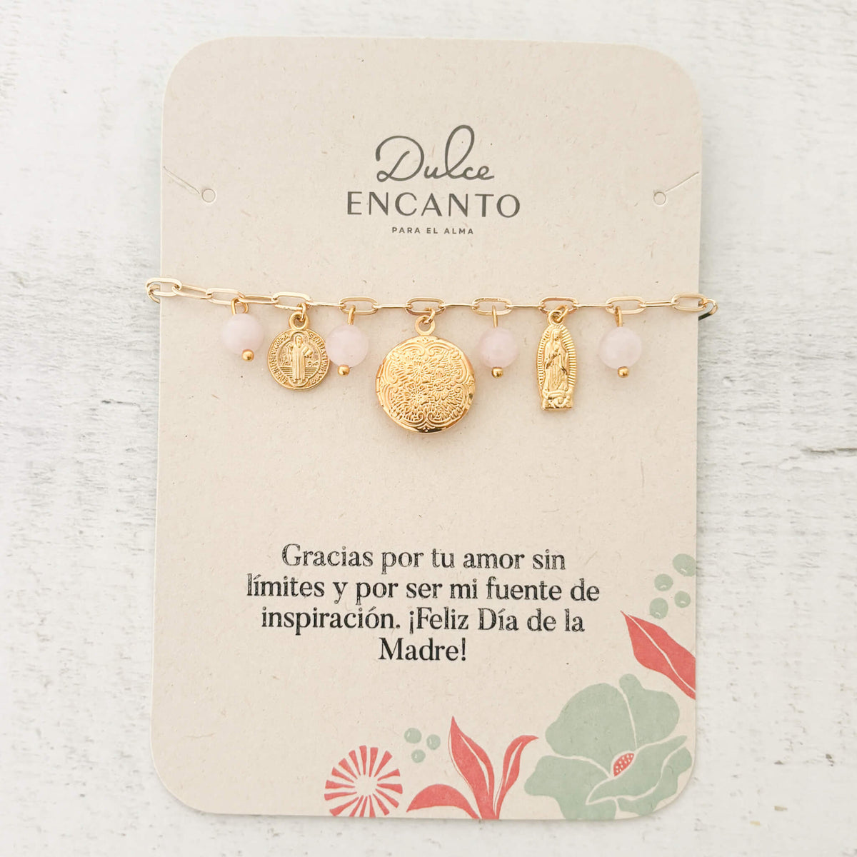 Pulsera Relicario San Benito Virgencita Redondo Mandala Mini