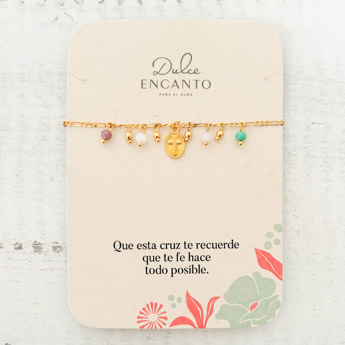 Pulsera Cruz Muranos Balines Broche Con Significado