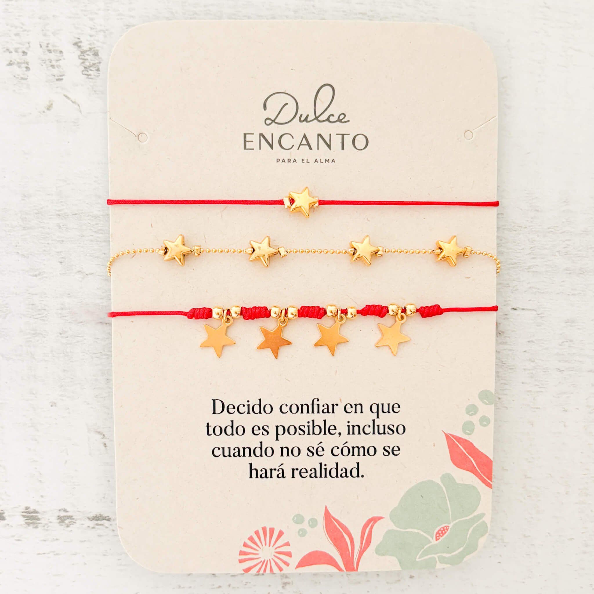 Pulseras Set de Estrellas Hilo Rojo Con Significado