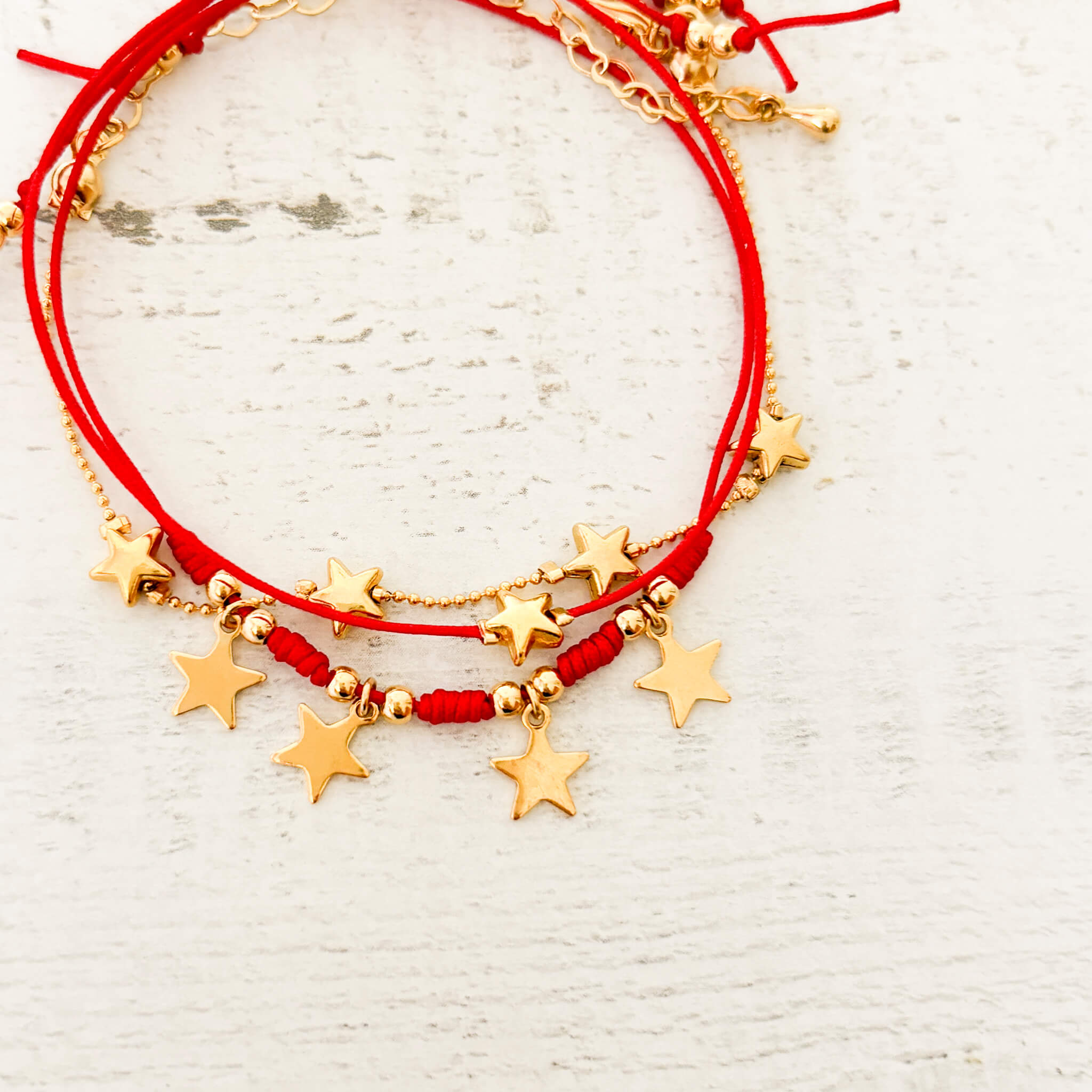 Pulseras Set de Estrellas Hilo Rojo Con Significado