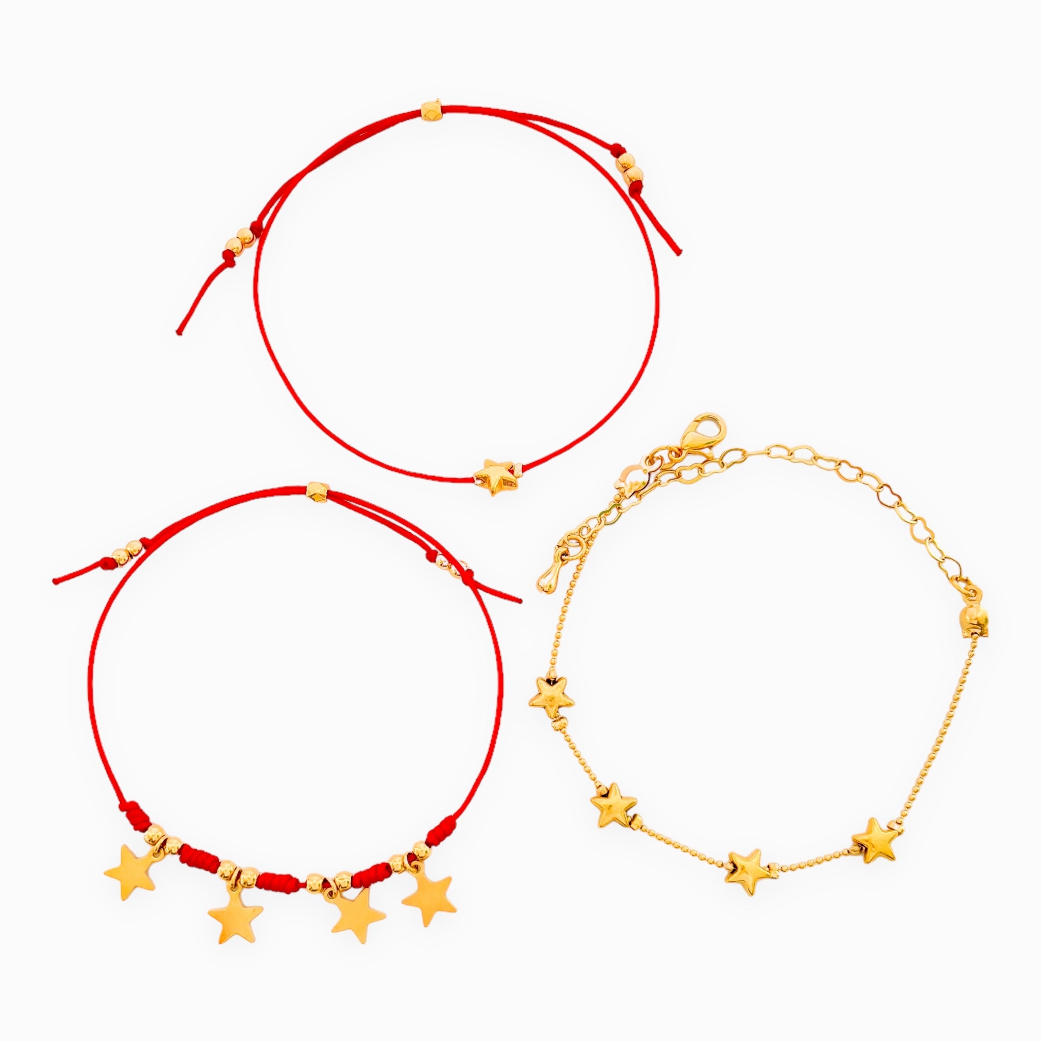 Pulseras Set de Estrellas Hilo Rojo Con Significado