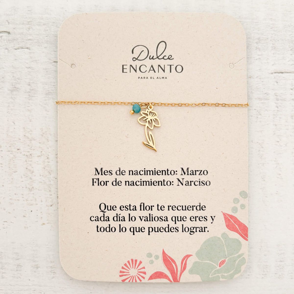 Pulsera Marzo Flor Narciso de Nacimiento