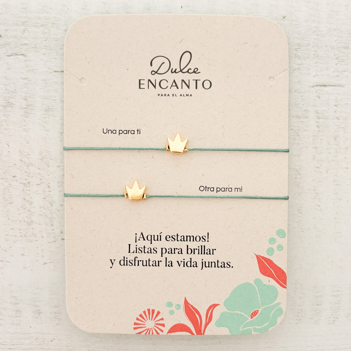 Pulseras Hilo Corona Set De 2 Amigas Para Compartir