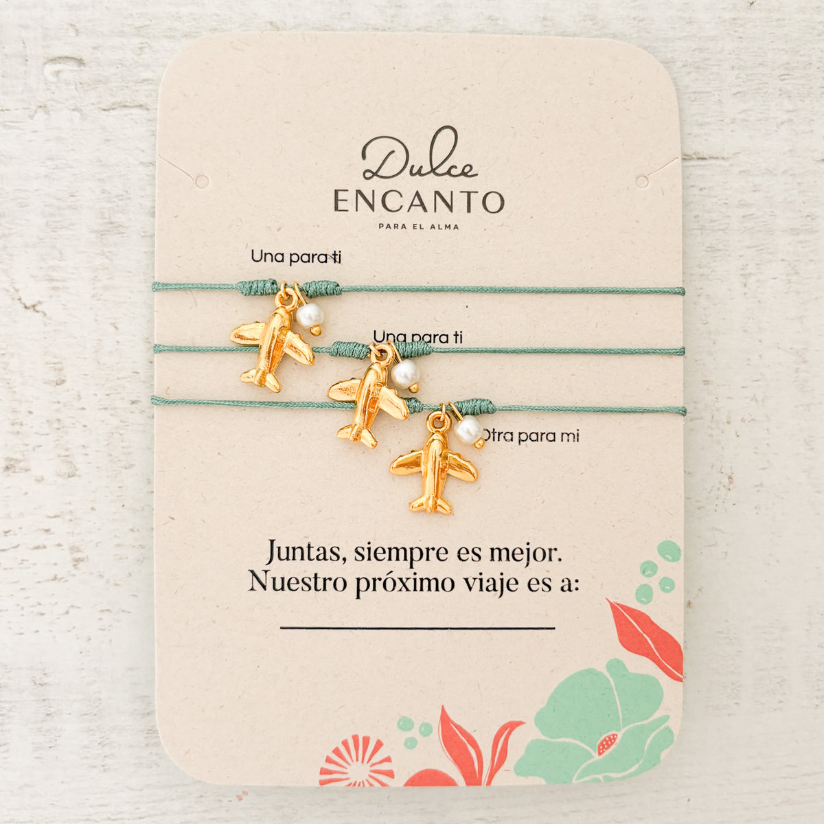 Pulseras Hilo Avión Set De 3 Amigas Para Compartir