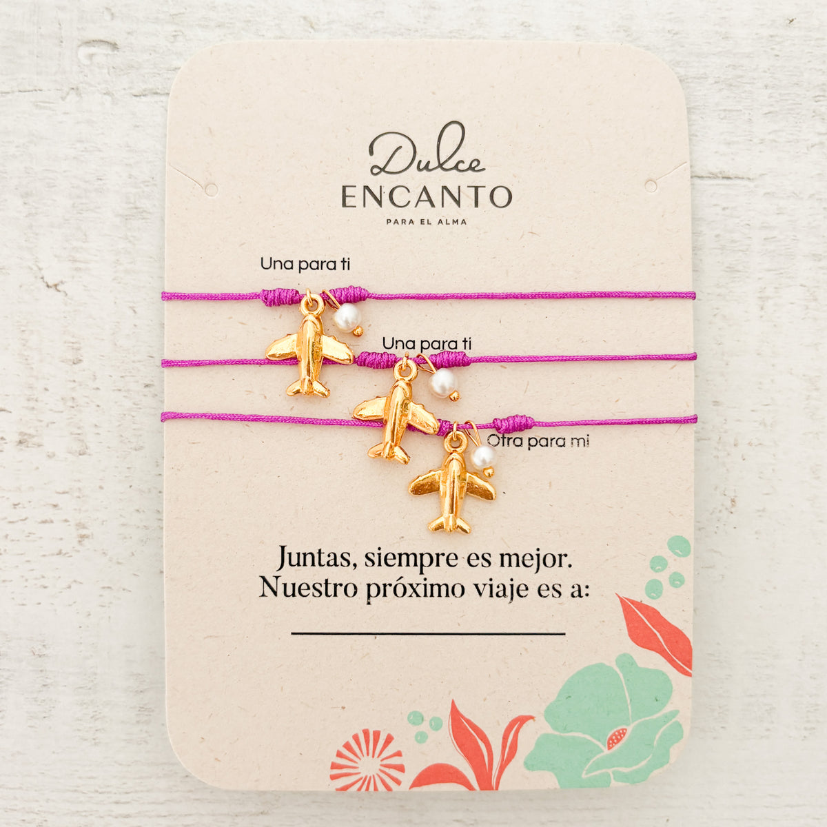 Pulseras Hilo Avión Set De 3 Amigas Para Compartir