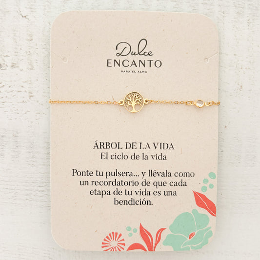 Pulsera Árbol de la Vida Zircón Broche