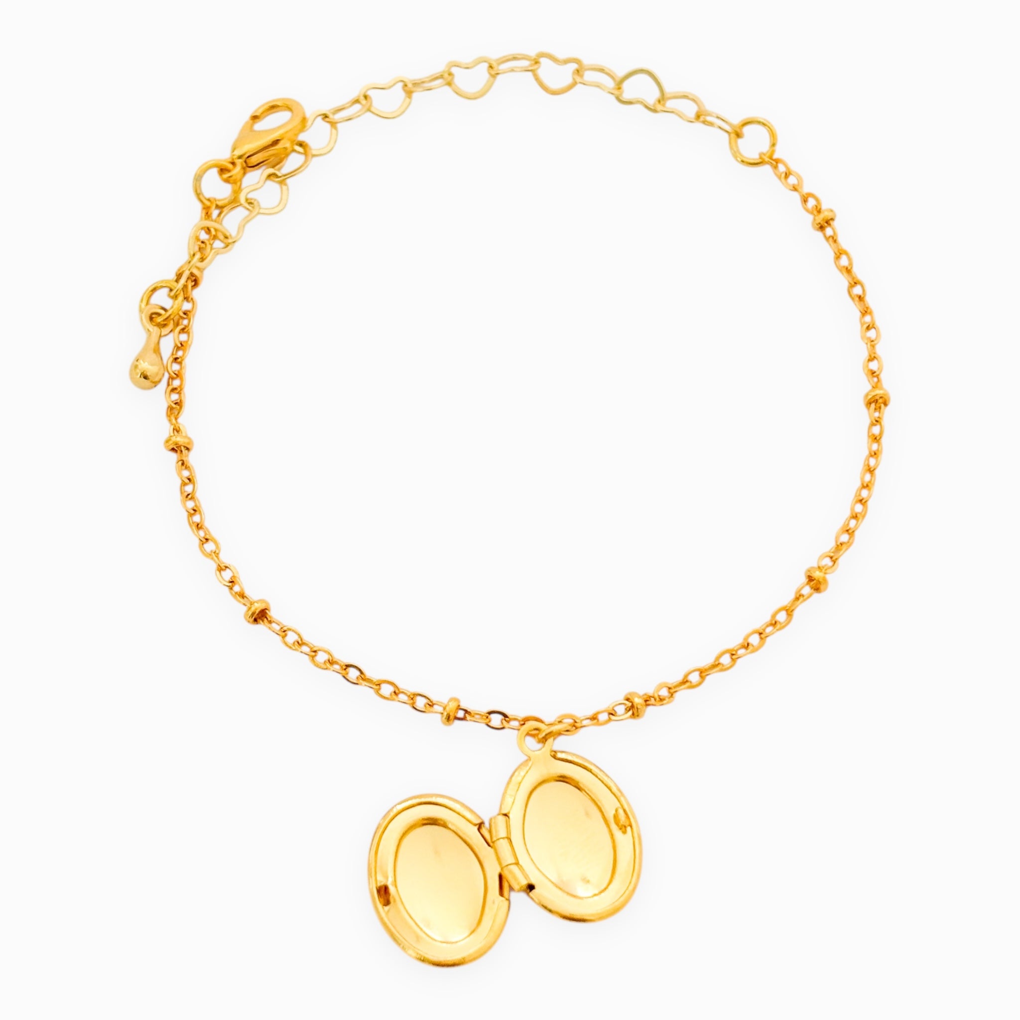 Pulsera Relicario Mini Ovalado Liso Clásico