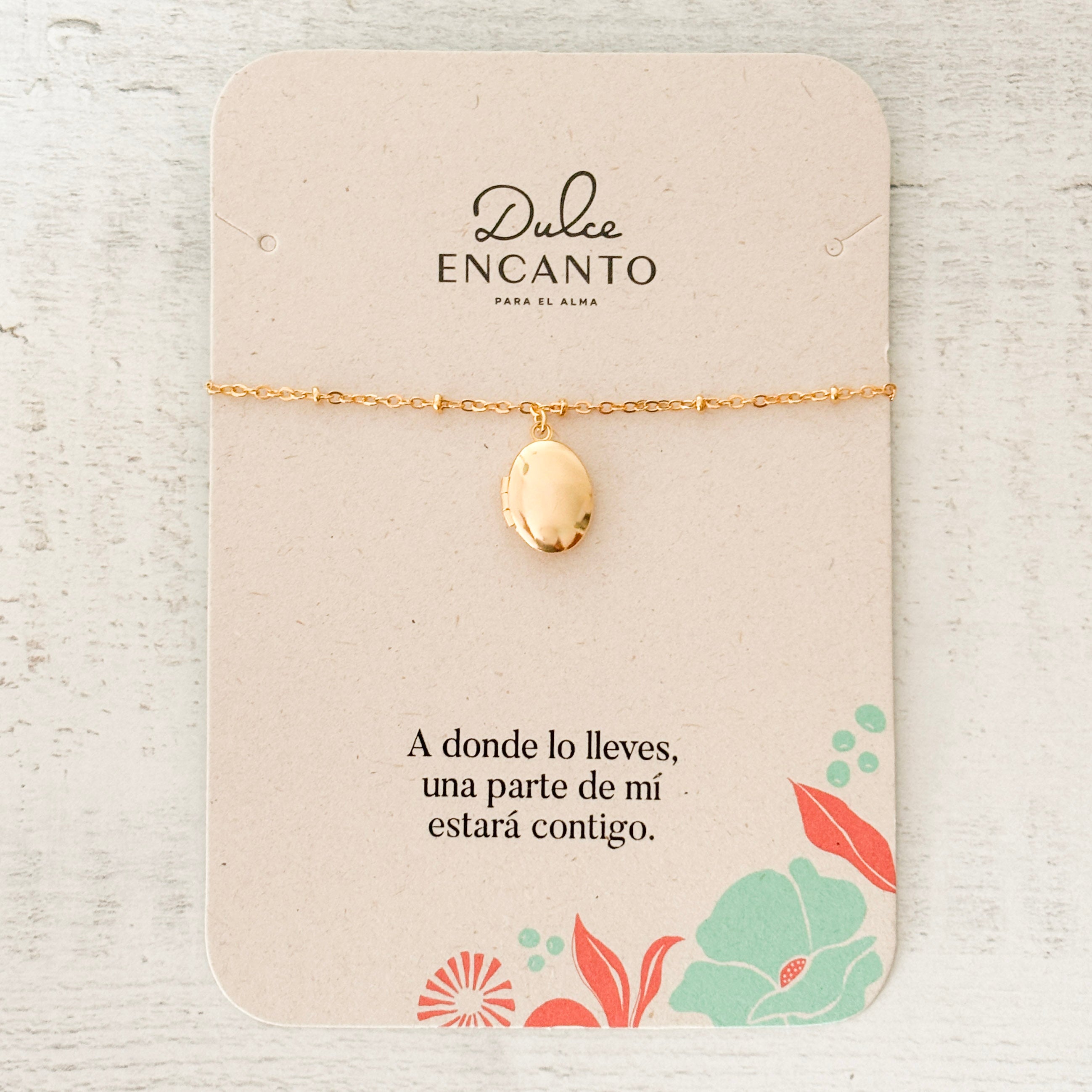 Pulsera Relicario Mini Ovalado Liso Clásico