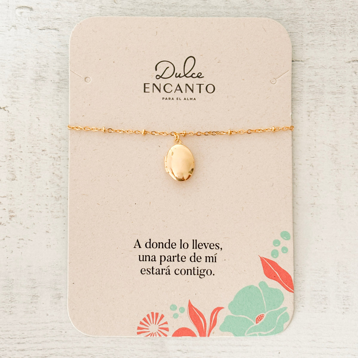 Pulsera Relicario Mini Ovalado Liso Clásico