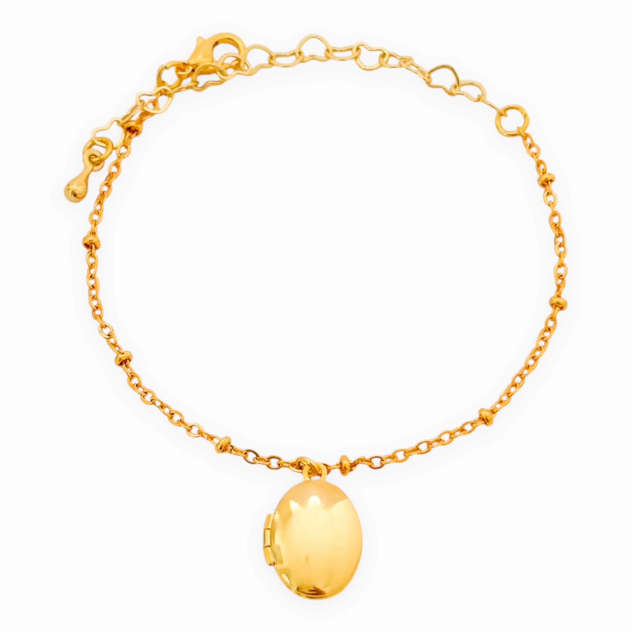 Pulsera Relicario Mini Ovalado Liso Clásico