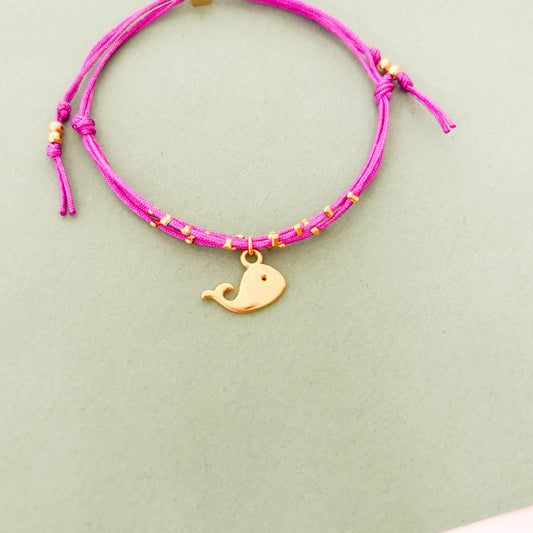 Pulsera Ballena de 4 Hilos Violeta Ajustable