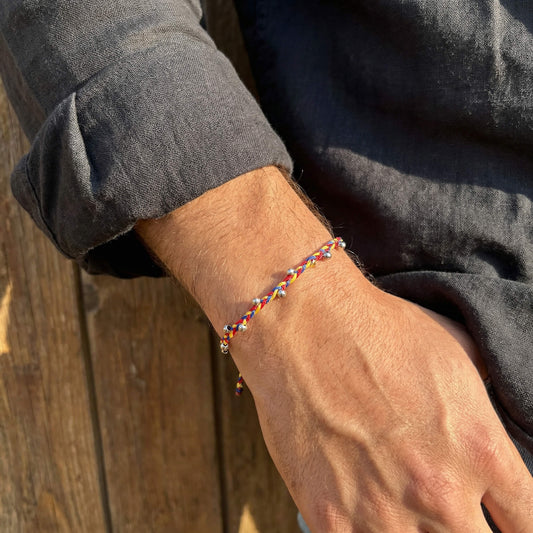 Pulsera Colombia para Hombre Trenza Balines