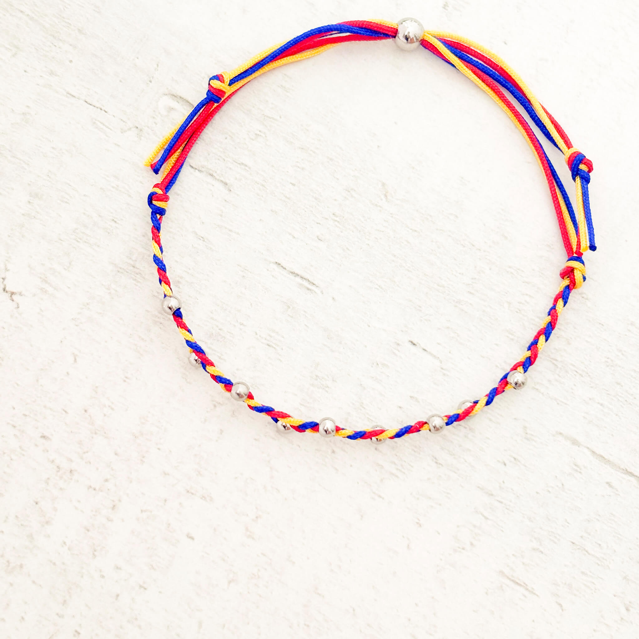 Pulsera Colombia para Hombre Trenza Balines