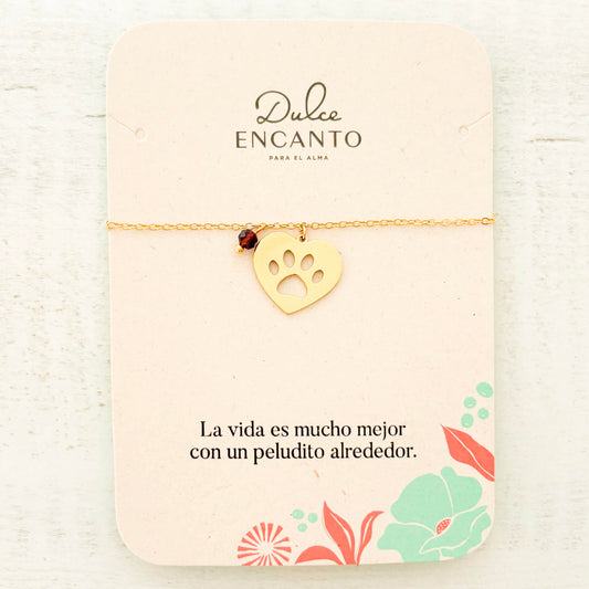 Pulsera Huella Mascota Corazón