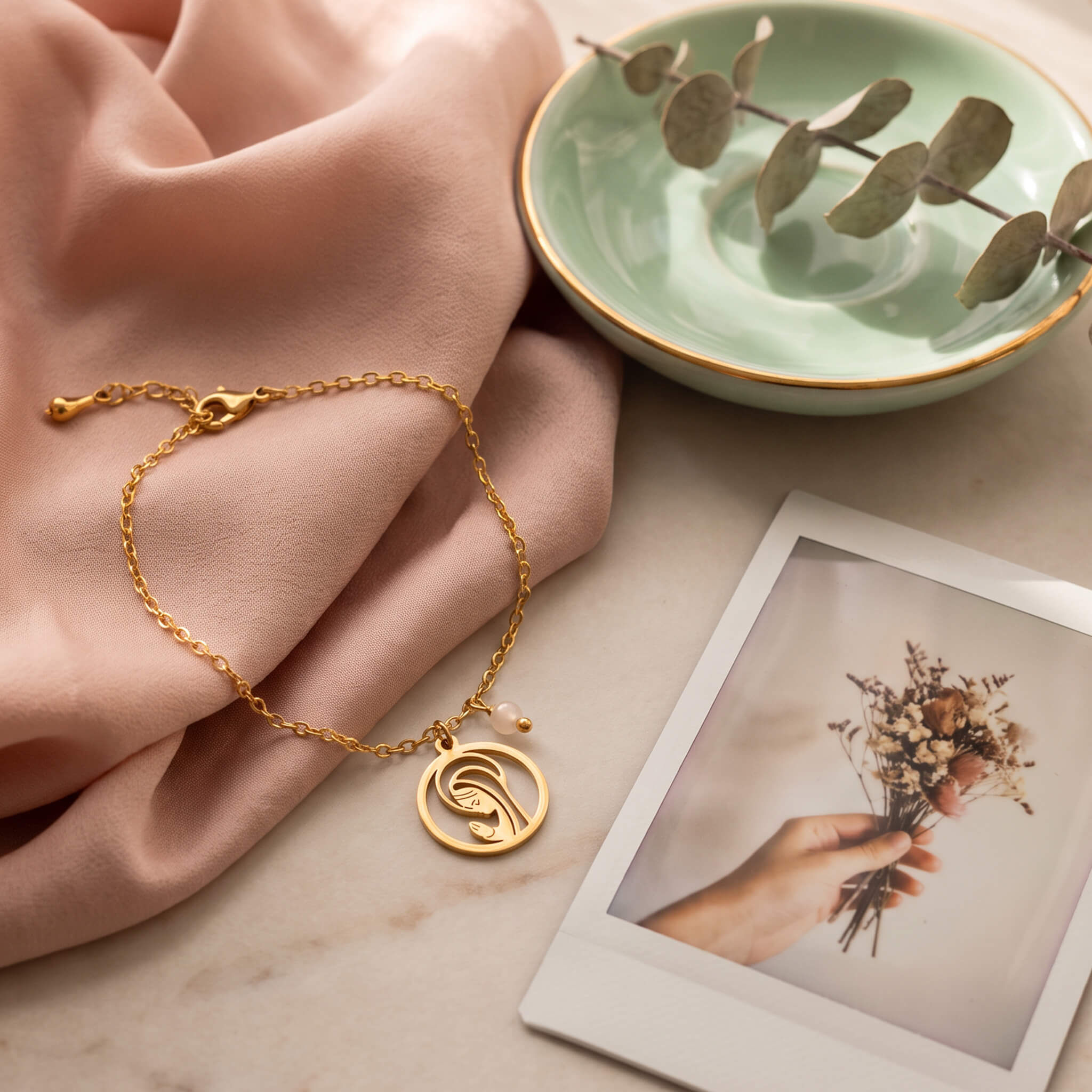 Pulsera Virgencita María Con Aureola