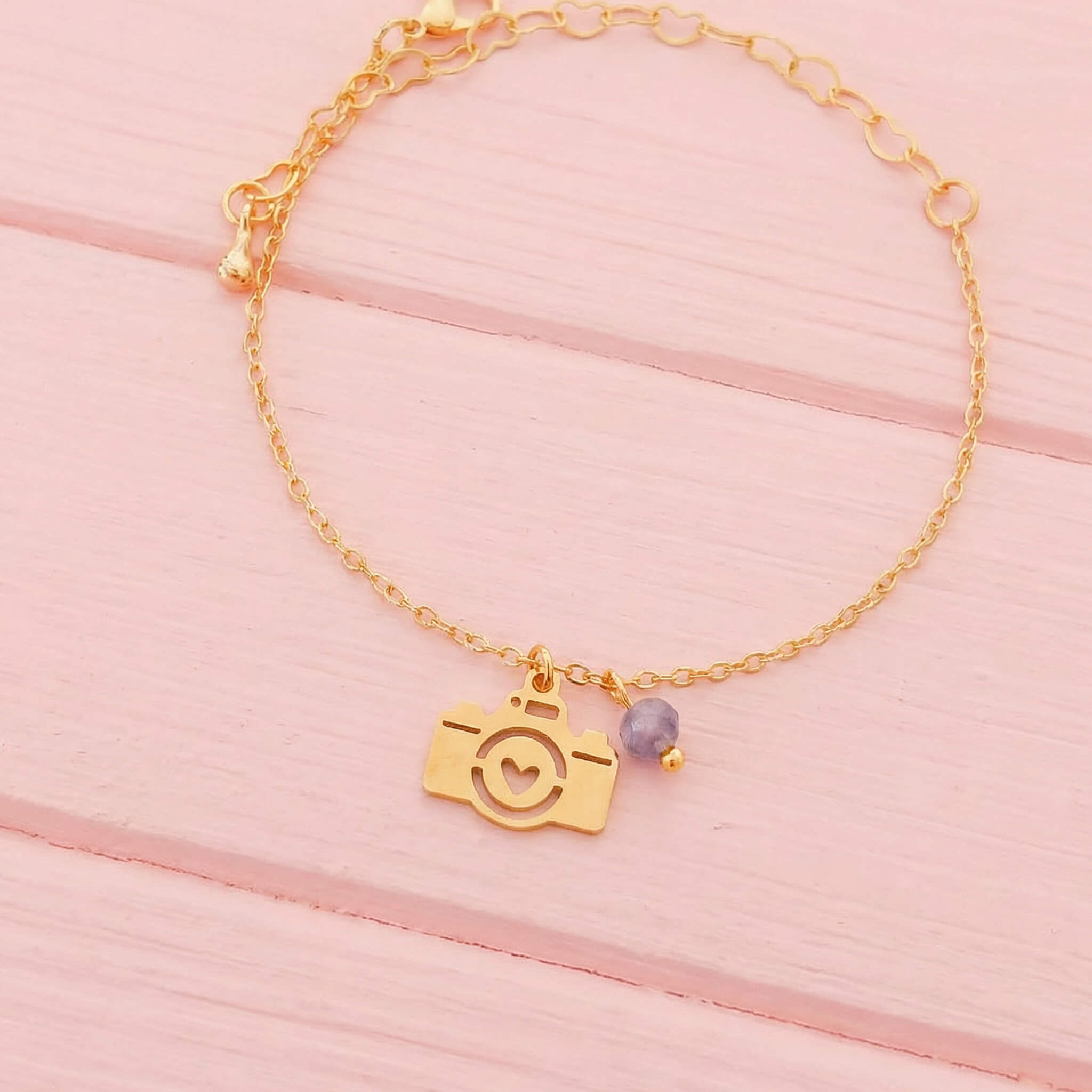Pulsera Cámara de Fotos Corazón