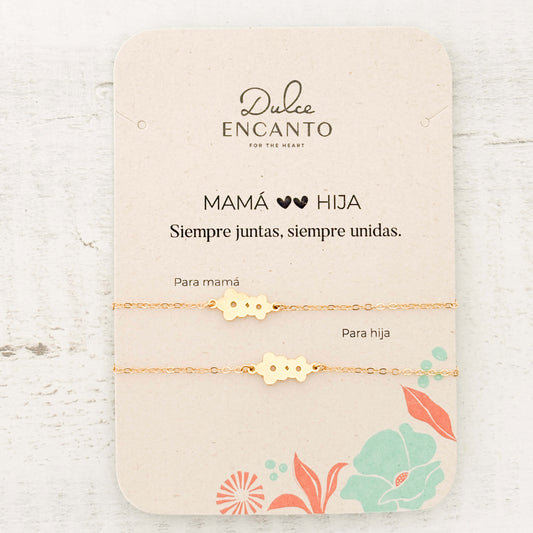 Pulseras Flores Mamá e Hija x2 para Compartir