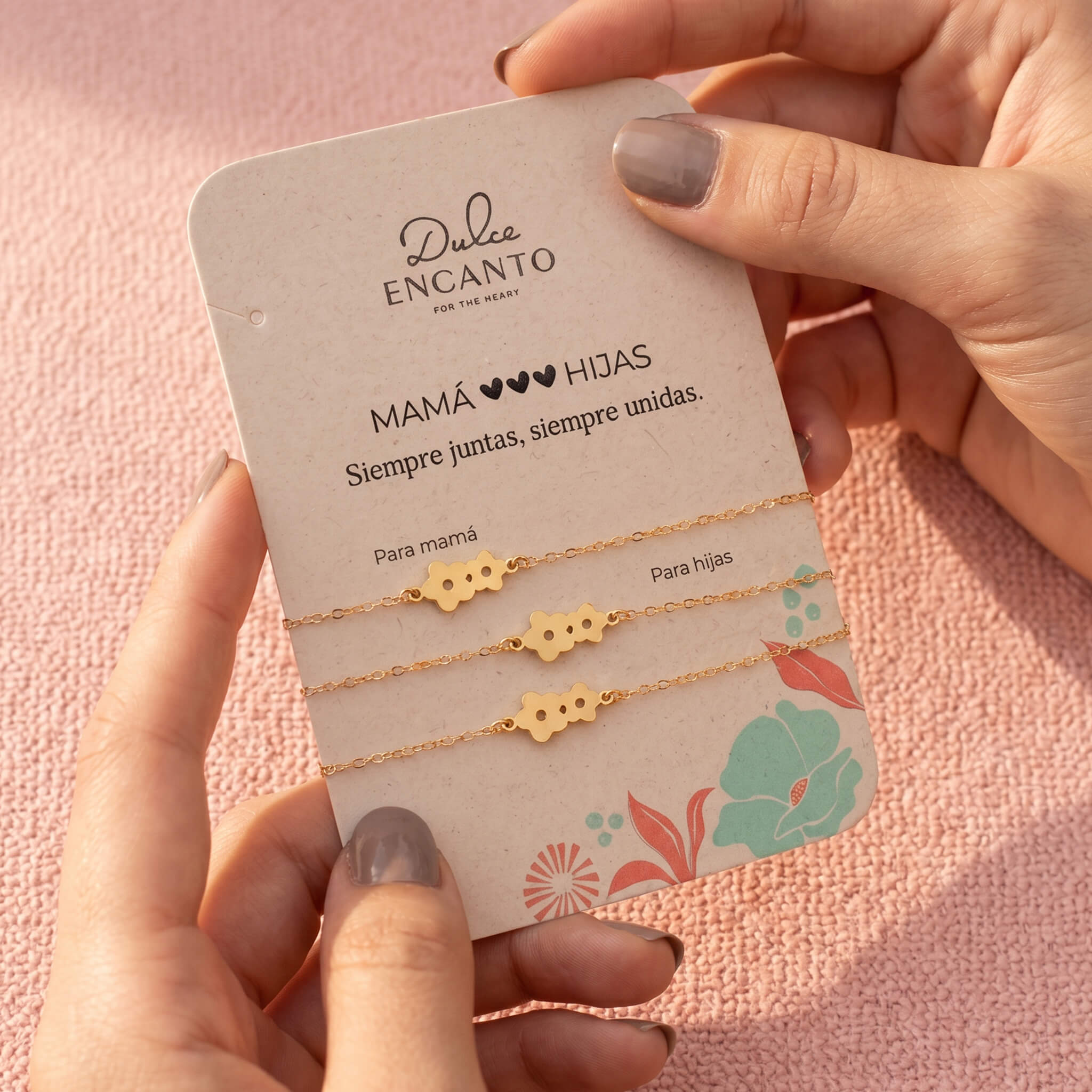 Pulseras Flores Mamá e Hijas x3 para Compartir