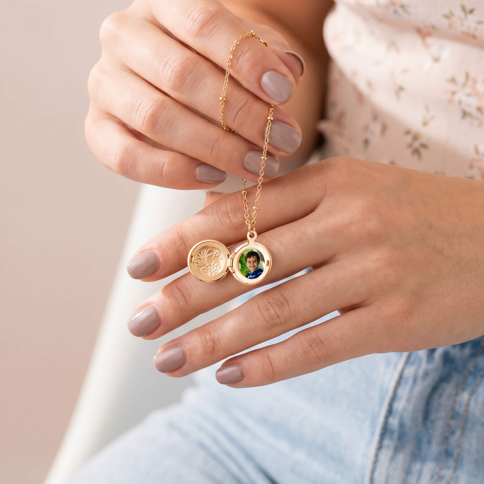 Pulsera Relicario Redondo Mini Flores