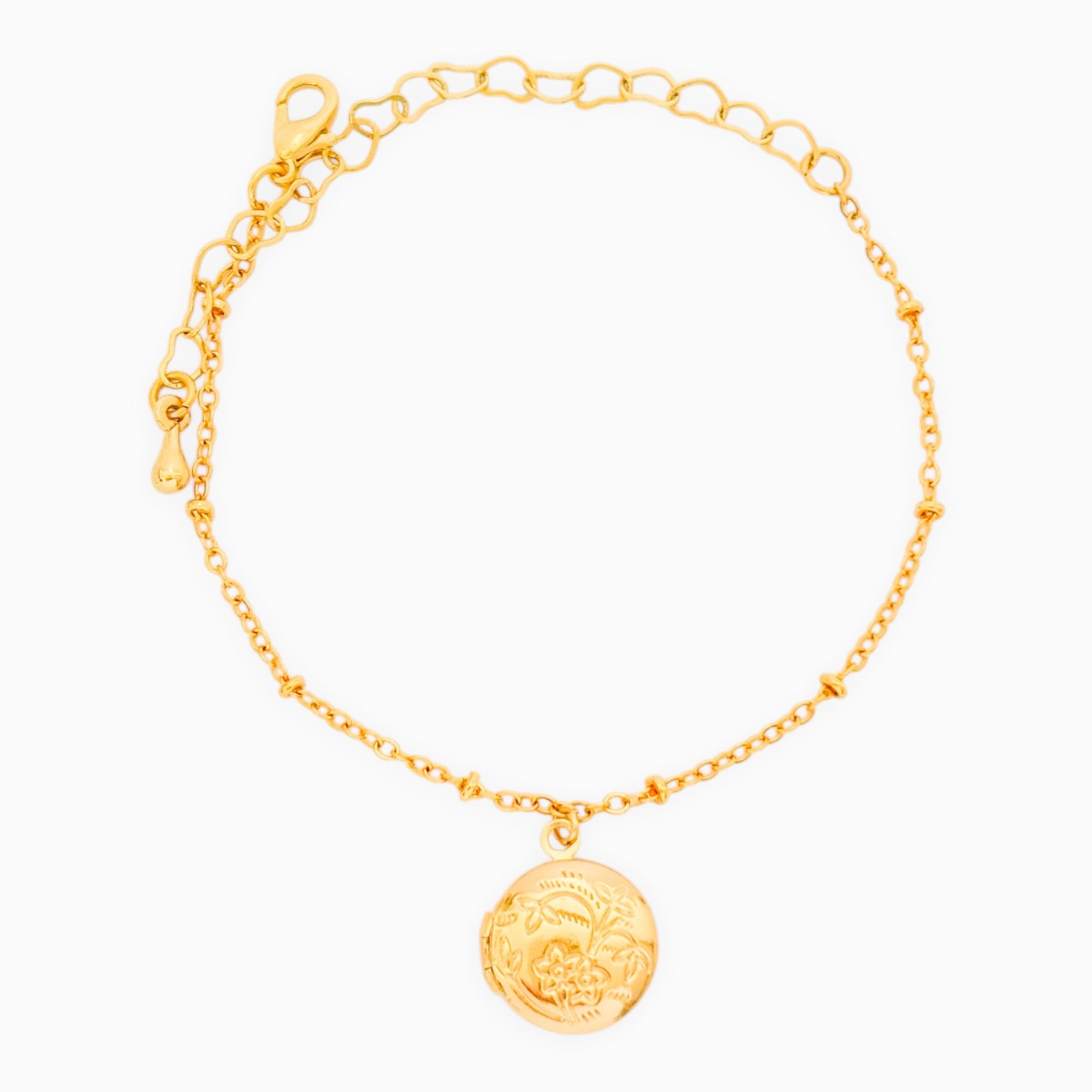 Pulsera Relicario Redondo Mini Flores