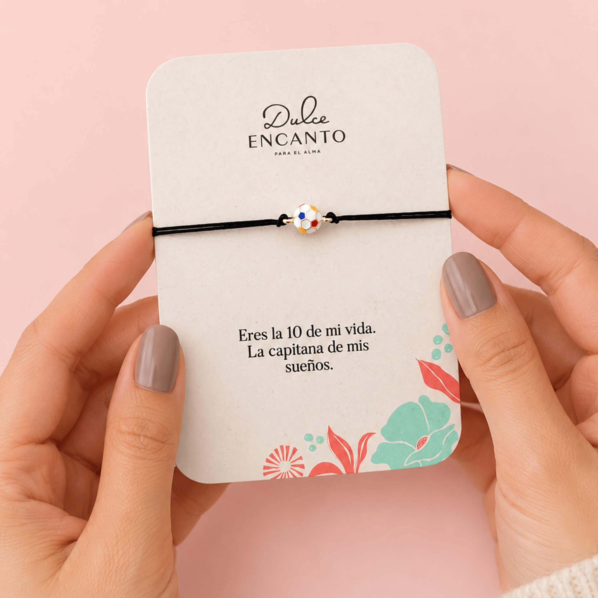 Pulsera Balón de Fútbol “La 10 de Mi Vida” – Hilo Negro