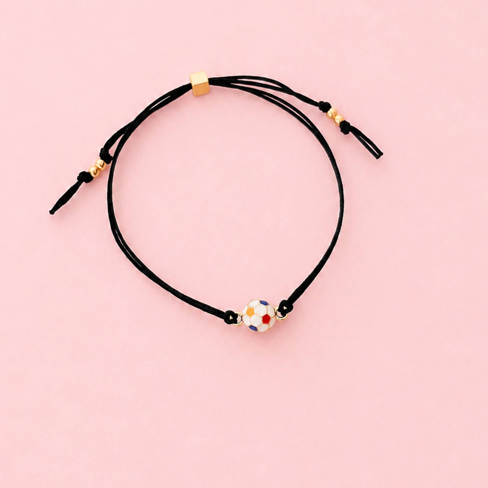 Pulsera Balón de Fútbol “La 10 de Mi Vida” – Hilo Negro