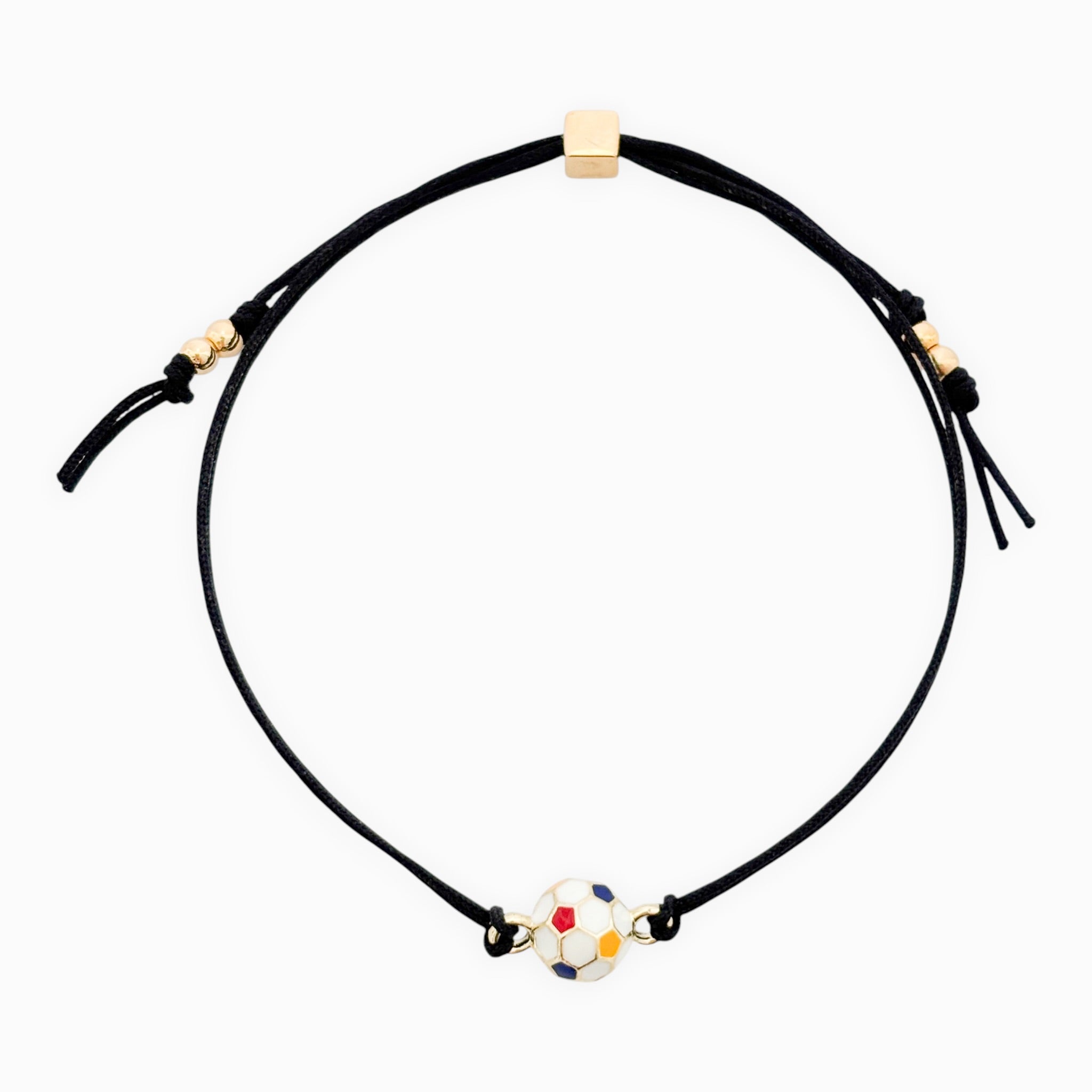 Pulsera Balón de Fútbol “La 10 de Mi Vida” – Hilo Negro