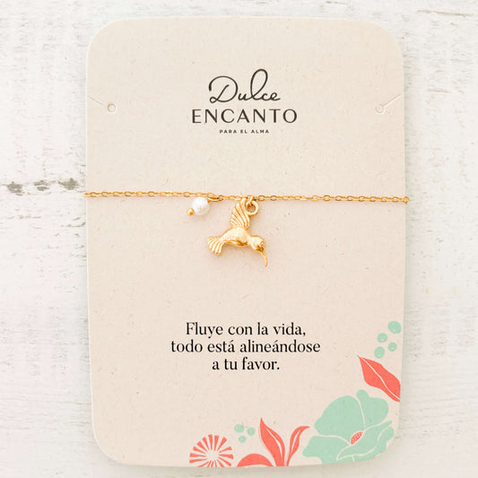 Pulsera Colibrí Perla