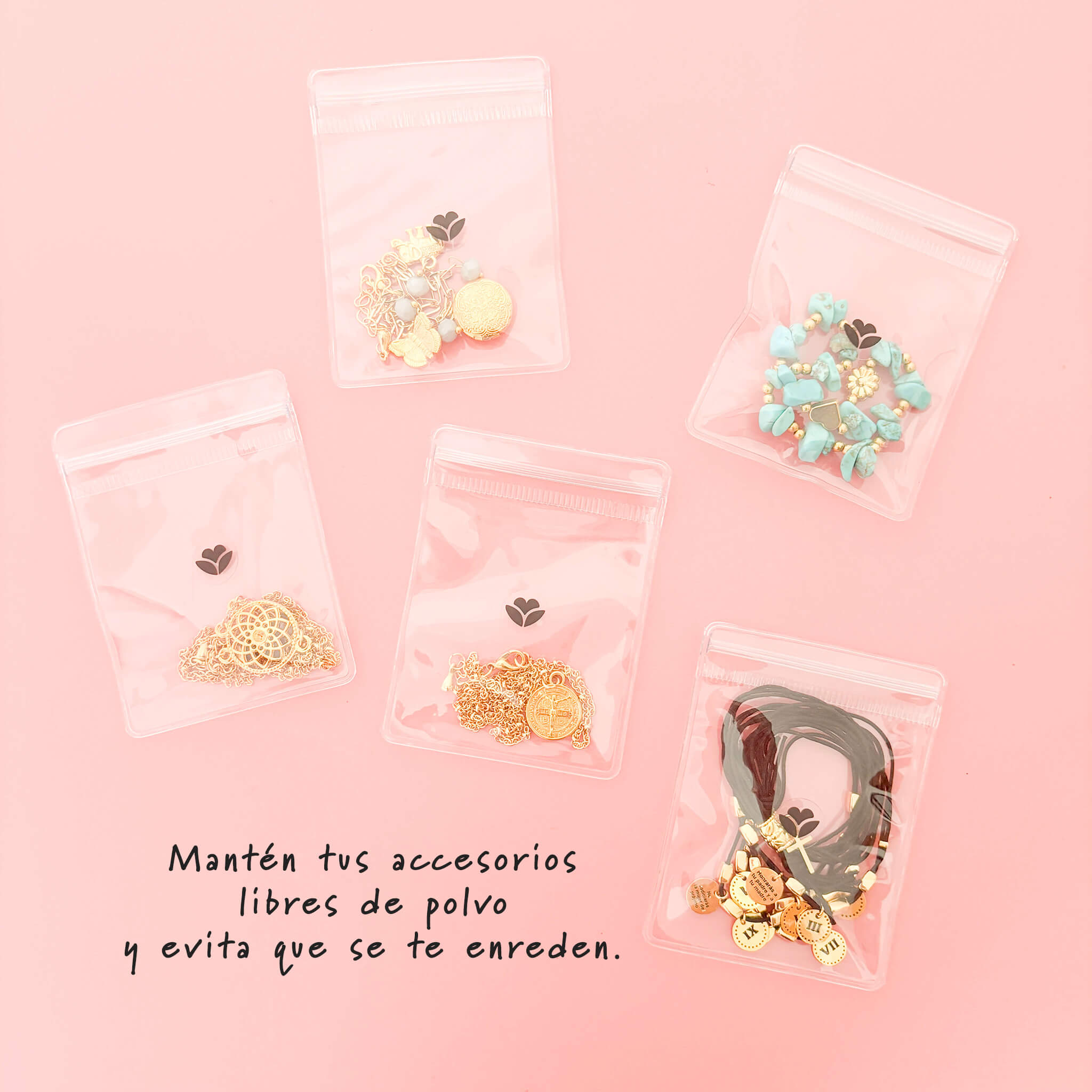 Mini Bolsa Antipolvo 5.5 cm x 6.5 cm Set de 5 Para Joyería