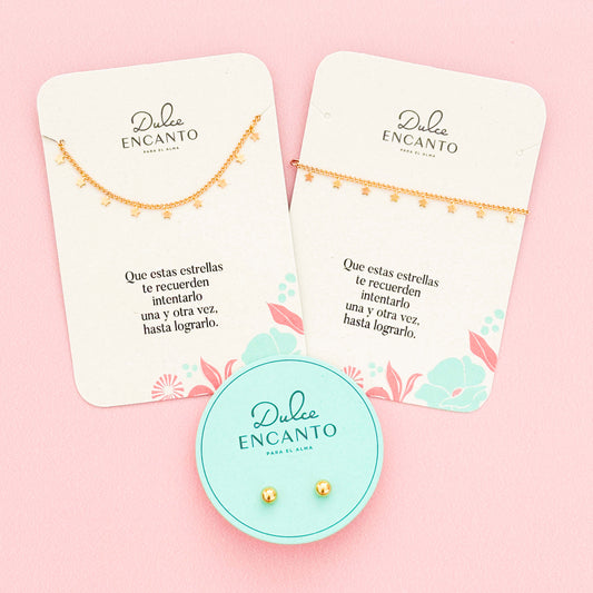 Set Gargantilla Estrellas + Pulsera Estrellas + Topos