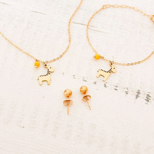 Set Cadena Girafa + Pulsera Girafa + topos