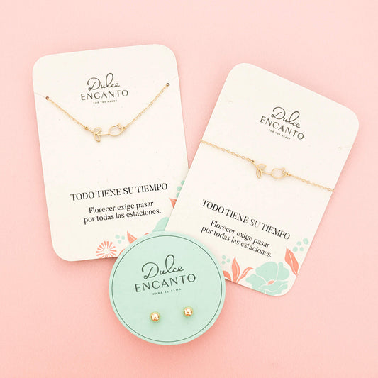 Set Cadena Tulipán Silueta + Pulsera Tulipán Silueta + Topos