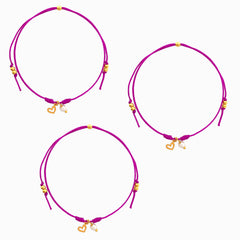Pulsera Set De 3 Amigas Para Compartir Corazón
