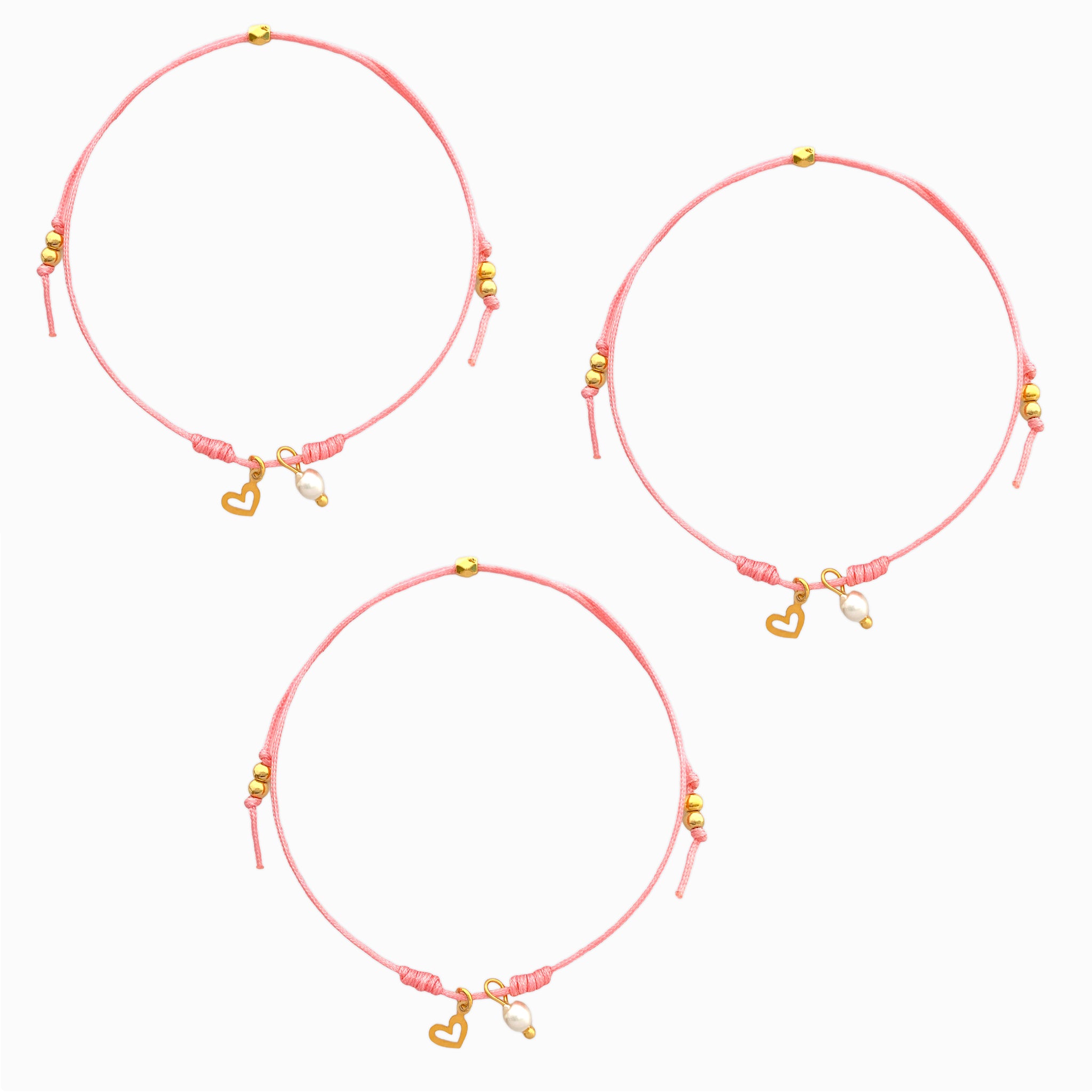 Pulsera Set De 3 Amigas Para Compartir Corazón