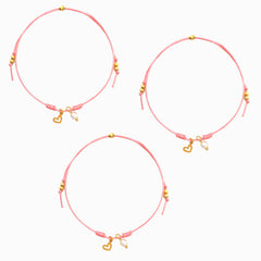 Pulsera Set De 3 Amigas Para Compartir Corazón