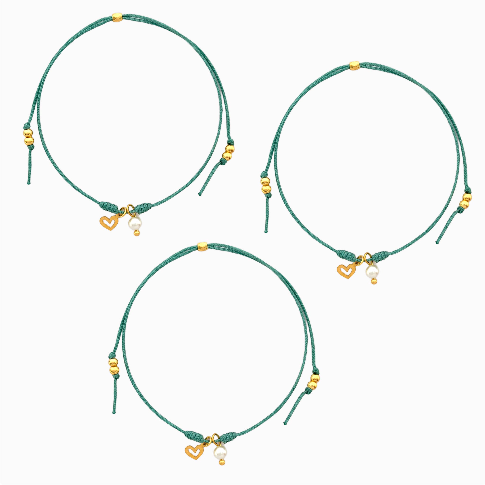 Pulsera Set De 3 Amigas Para Compartir Corazón