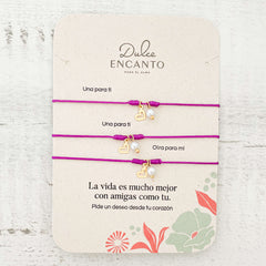 Pulsera Set De 3 Amigas Para Compartir Corazón