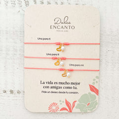 Pulsera Set De 3 Amigas Para Compartir Corazón
