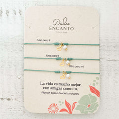 Pulsera Set De 3 Amigas Para Compartir Corazón