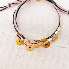 Pulsera 10 Mandamientos Hilo Rosado Negro Gris Con Significado