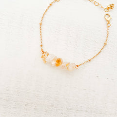 Pulsera Citrino Piedra Natural Broche Cadena