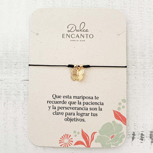 Pulsera Hilo Mariposa Pequeña Con Significado