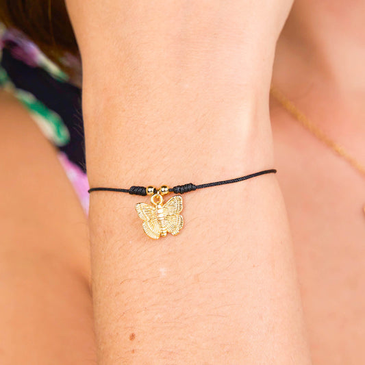 Pulsera Hilo Mariposa Pequeña Con Significado