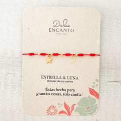 Tobillera Luna Estrella Hilo Rojo